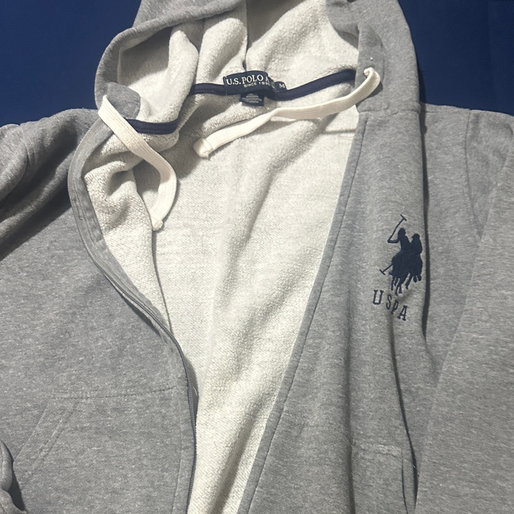U.S. Polo Assn. Light Gray Zip-Up Hoodie